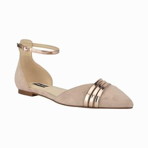 Nine West Brana Pointy Toe Ballerina Schoenen Beige/Goud Nederland | LAG-642509